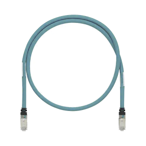 Patch Cord Cat6A de Grado Industrial 600V, Blindado SF/UTP, Calibre 26 AWG, Color Aqua, 2 m