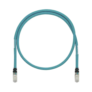 Patch Cord Cat6A de Grado Industrial 600V, Blindado SF/UTP, Calibre 26 AWG, Color Aqua, 5m