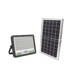 Reflector de  100 W con Panel Solar /  Batería 3.2  V CD / T.C.C. 6 500 K / IP65.