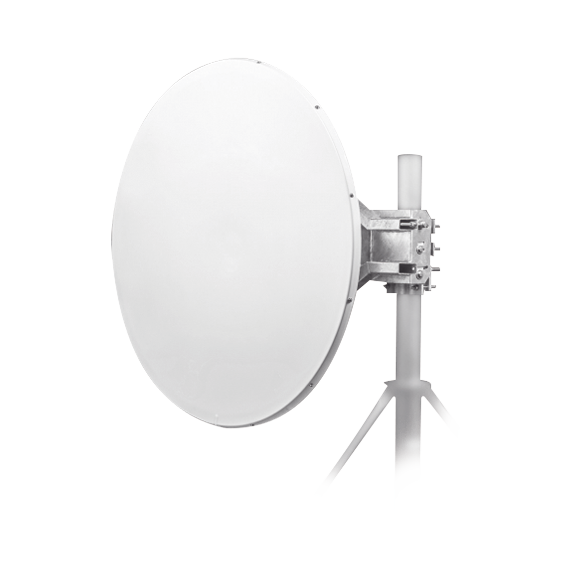Antena direccional Alto Rendimiento / Parábola profunda para mayor aislamiento al ruido /4 ft / 4.9 a 6.1 GHz /  / Ganancia de 35 dBi / Soporte de acero inoxidable / Polaridad en 90 ° y 45 ° / Incluye montaje.