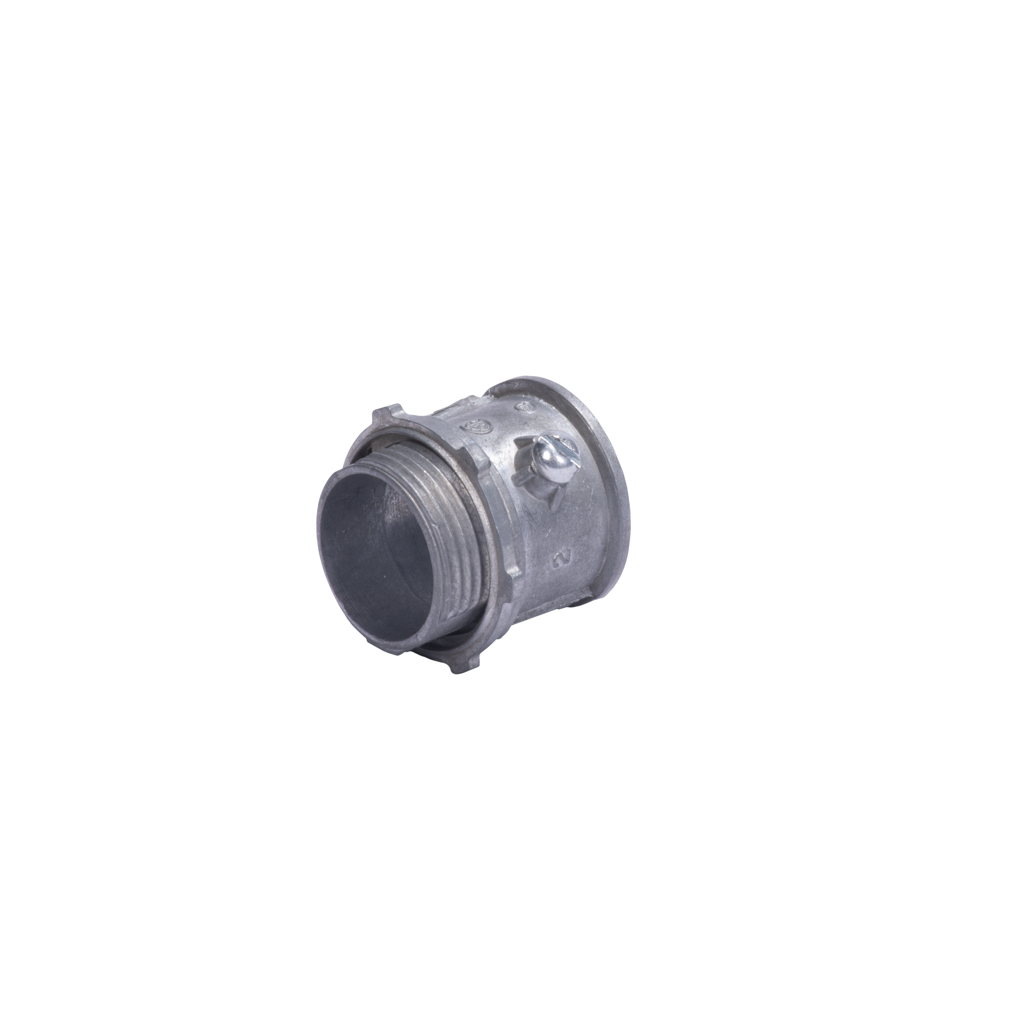 Conector 1 1/4" (32mm) pared delgada con tornillo galvanizado etiqueta verde