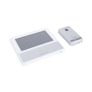 KIT DE VIDEOPORTERO IP COLOR BLANCO / Apertura con app / Súper elegante / Monitor WIFI / soporta 4 monitores y 2 frentes de calle / Alimentacion 110vca
