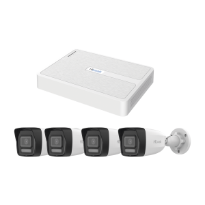 Kit IP 2 Megapixel / NVR de 8 Canales con 8 Puertos PoE / 4 Cámaras IP Bala para Exterior / Micrófono Integrado