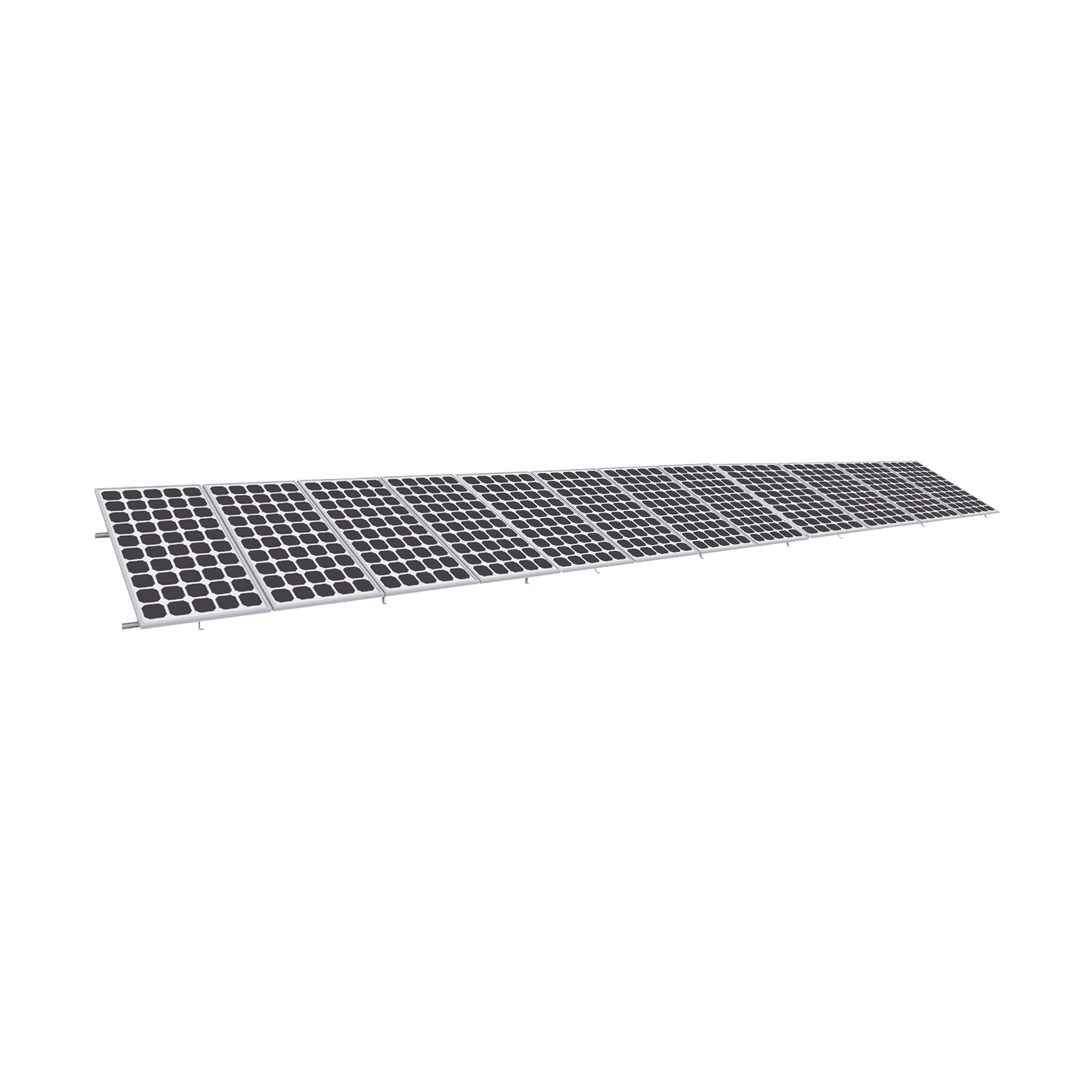 Montaje para Panel Solar, Riel "8" de 5400mm para Módulos con Espesor de 35mm, Velocidad de Viento Máx. 136km/h (20° a 45°)