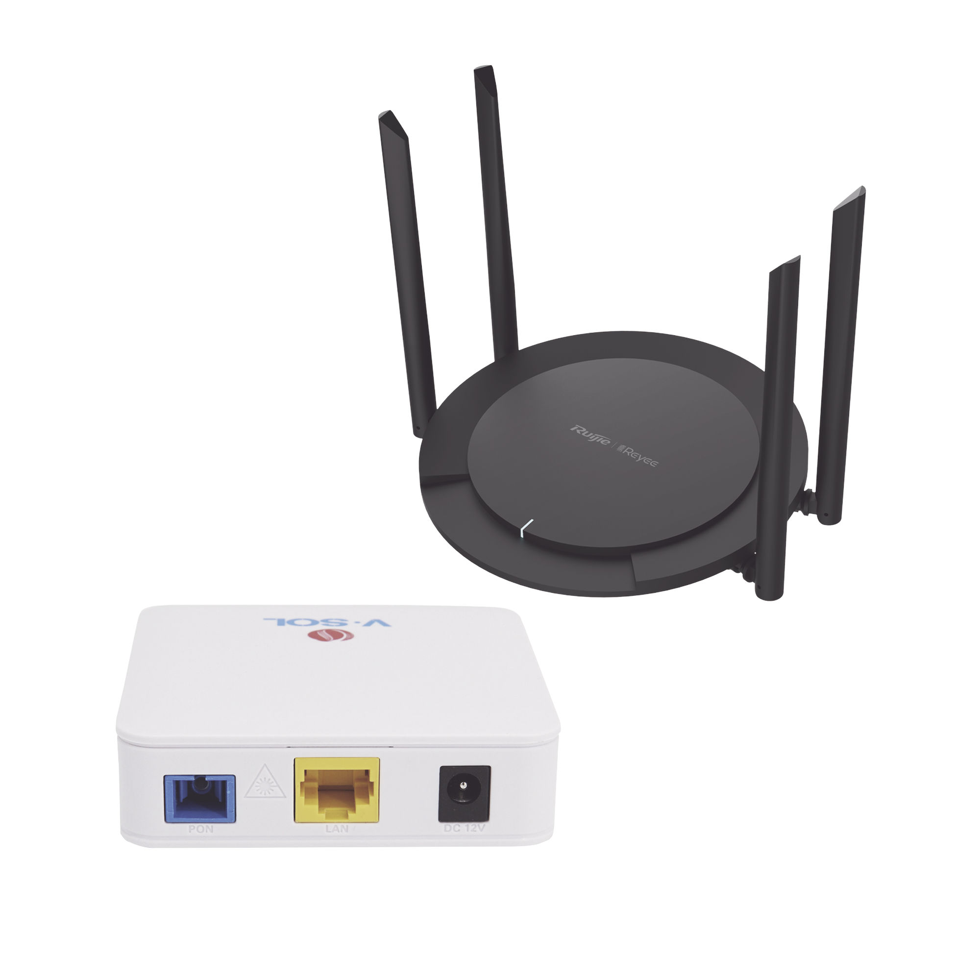 Kit 2 ONU Bridge V-Sol, Dual GPON/EPON con Router Home Wi-Fi Ideal para distribuciones WISP de mayor cobertura Wi-Fi en Hogares y Oficinas