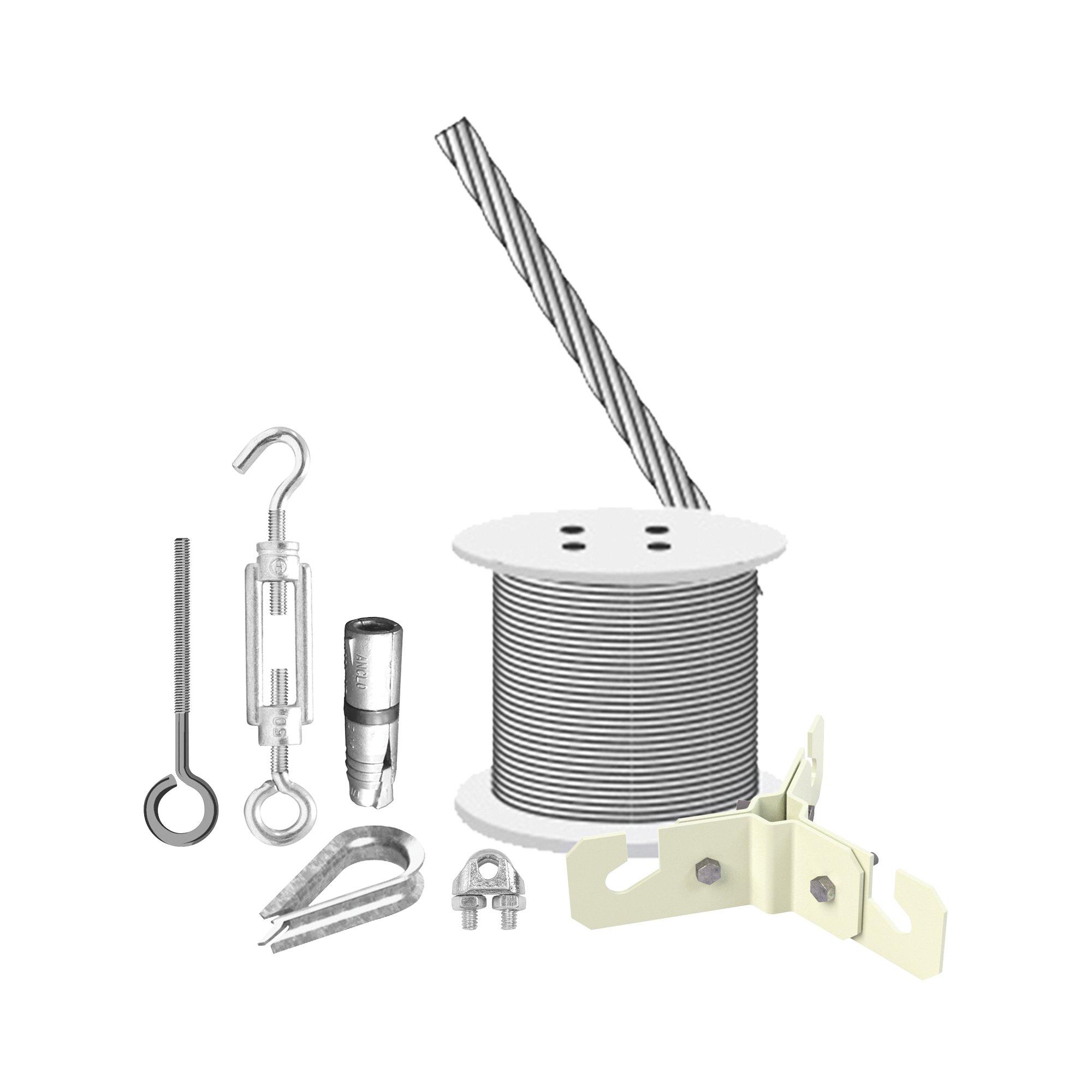 Kit de Sujeción de Mástil de 3 Metros a Piso de Concreto.