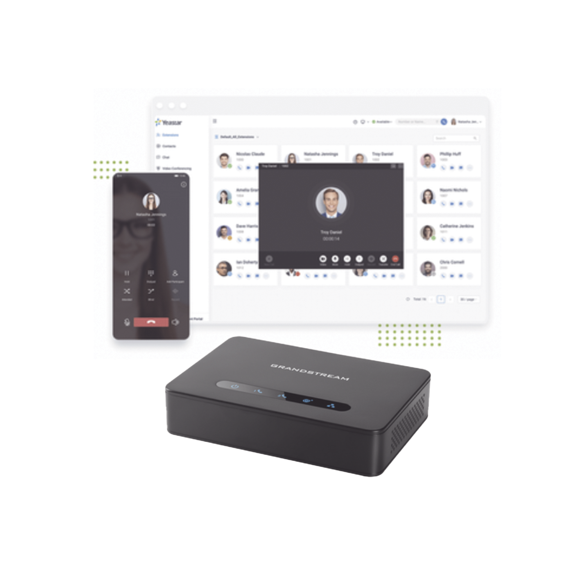 Conmutador Cloud Yeastar, 10 extensiones anuales, Gateway FXO para troncal analoga