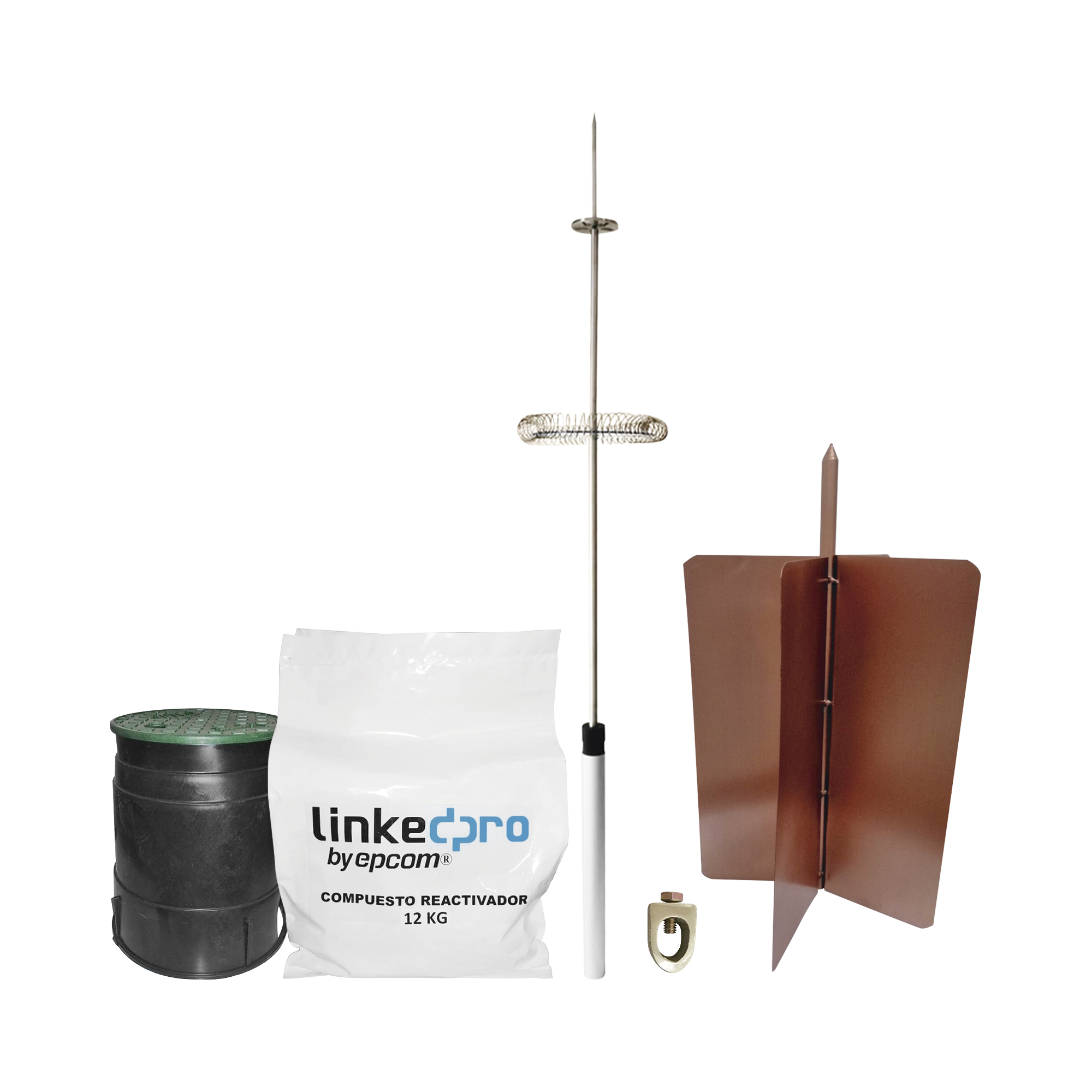 Kit pararrayo LinkedPro básico. Ideal para la protección de mástiles y postes.