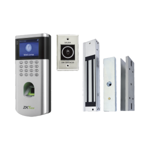 KIT de Control de Acceso LF10/ PUSH / Compatible con ZKBioCVAccess / 1,500 Usuarios / Chapa magnética / Botón de Salida / Tarjeta de proximidad