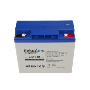 Batería 12 V / 18 Ah / UL / Tecnología AGM / Vida útil promedio de 5 años / Para uso en equipo electrónico, Alarmas de Intrusión / Incendio/ Control de acceso / Video Vigilancia / Terminales T1