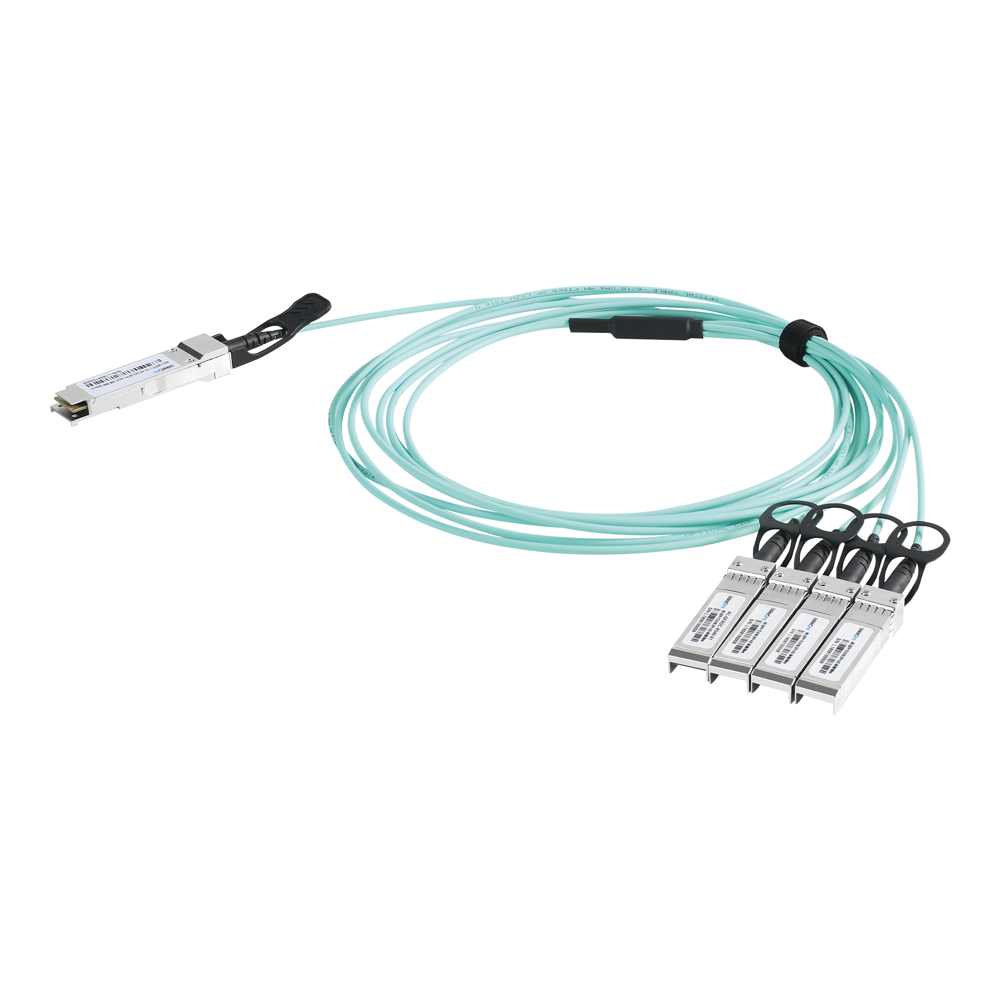 Cable AOC QSFP+ de 40 Gbps a 4x 10 Gbps / Cable de fibra óptica Activo / Longitud: 1 metro
