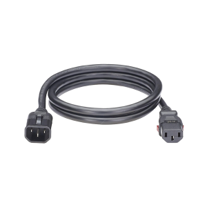 Cable de Alimentación Eléctrica Con Bloqueo de Seguridad, de IEC C14 a IEC C13, 1.8 Metros de Largo, Color Negro, Paquete de 10 Piezas