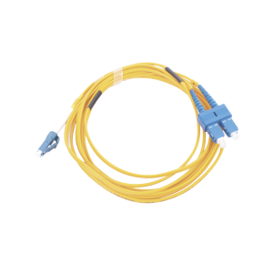 Jumper de Fibra Óptica Monomodo 9/125 LC/UPC-SC/UPC, PVC, 2.0 mm, Dúplex, amarillo, 3 metros