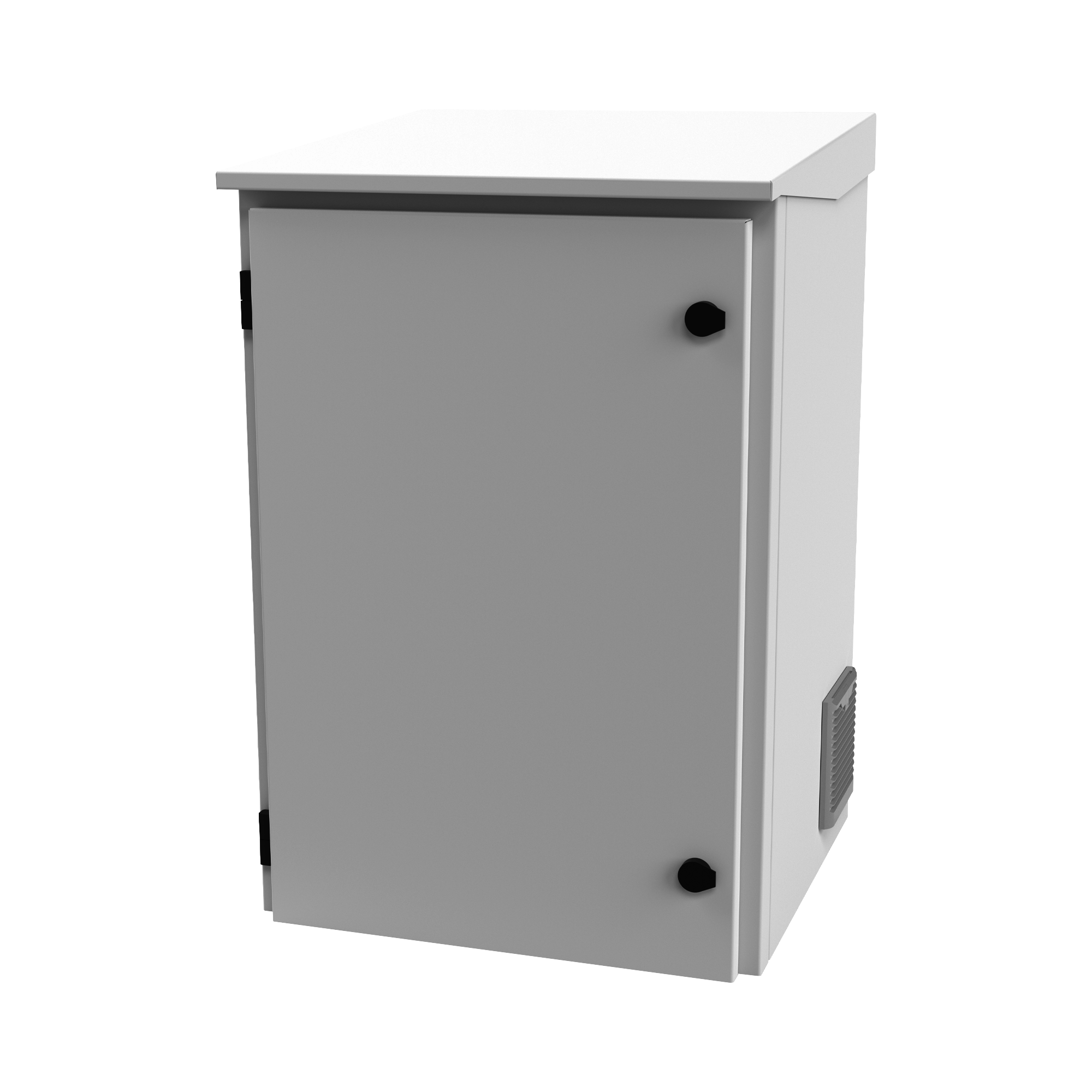 Gabinete de Exterior con Rack de 19" de 16U con Ventiladores y Termostato, Se envía el Gabinete Armado. (Montaje a poste o torre se vende por separado).