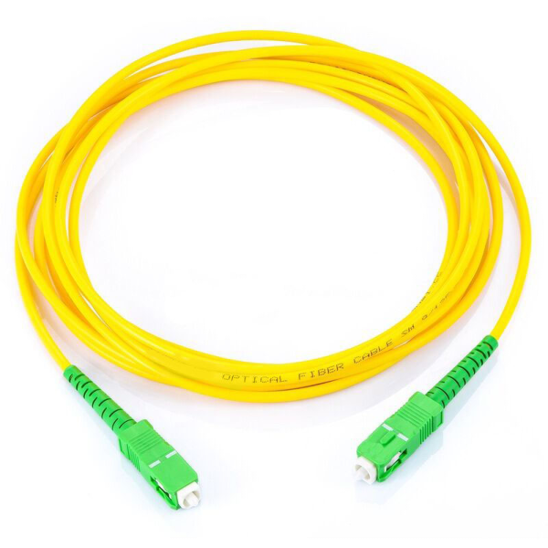 Jumper de Fibra Óptica Monomodo SC/APC-SC/APC Simplex, color amarillo ...