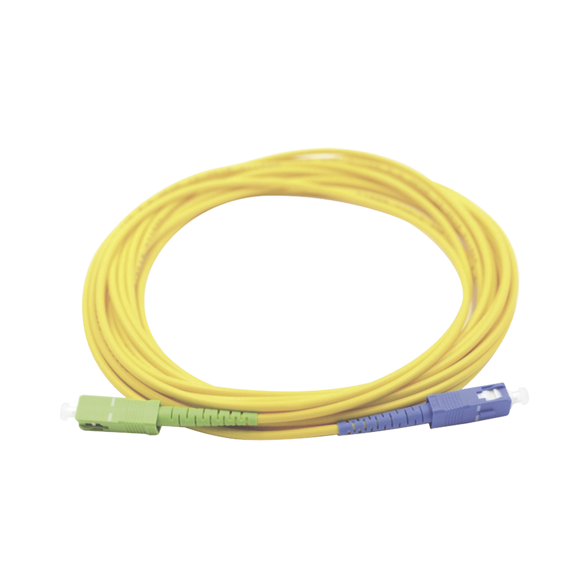 Jumper de Fibra Óptica Monomodo SC/UPC SC/APC Simplex, color amarillo 1 metro