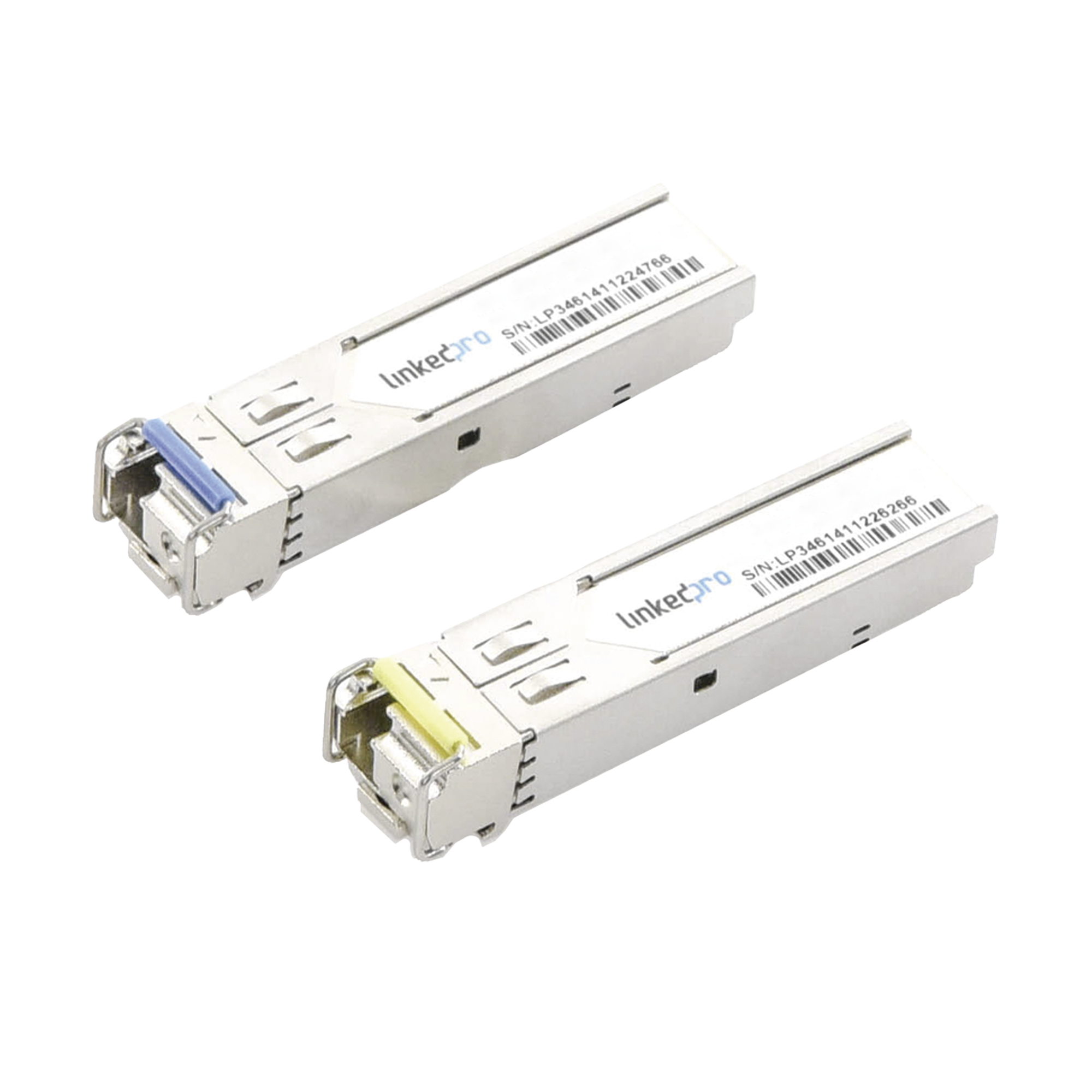 Transceptores Ópticos Industriales Bidireccionales SFP (Mini-Gbic) / Monomodo 1310 & 1550 nm / 1.25 Gbps / 1000BASE-BX / Conector LC/UPC Simplex / DDM / Hasta 3 km / 2 Piezas
