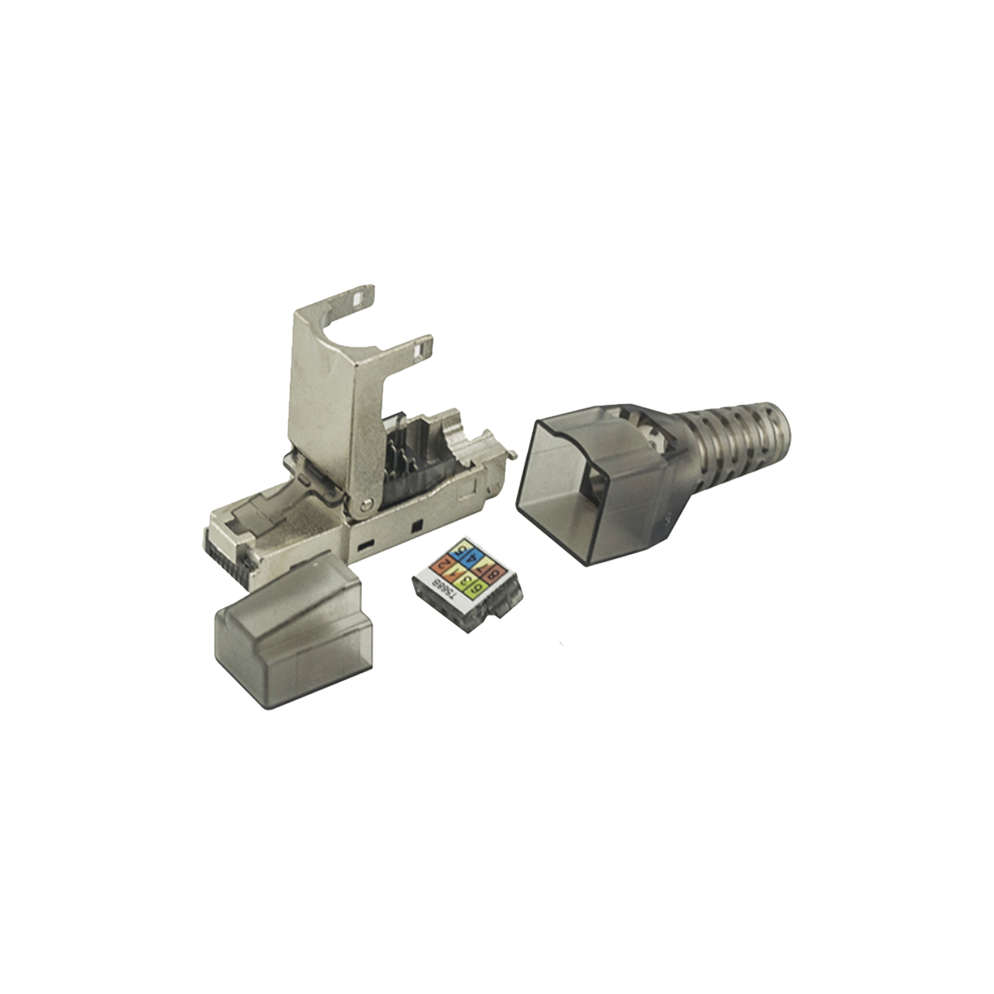 Plug RJ45 Blindado Categoría 6A -Sin herramienta, para terminación en campo