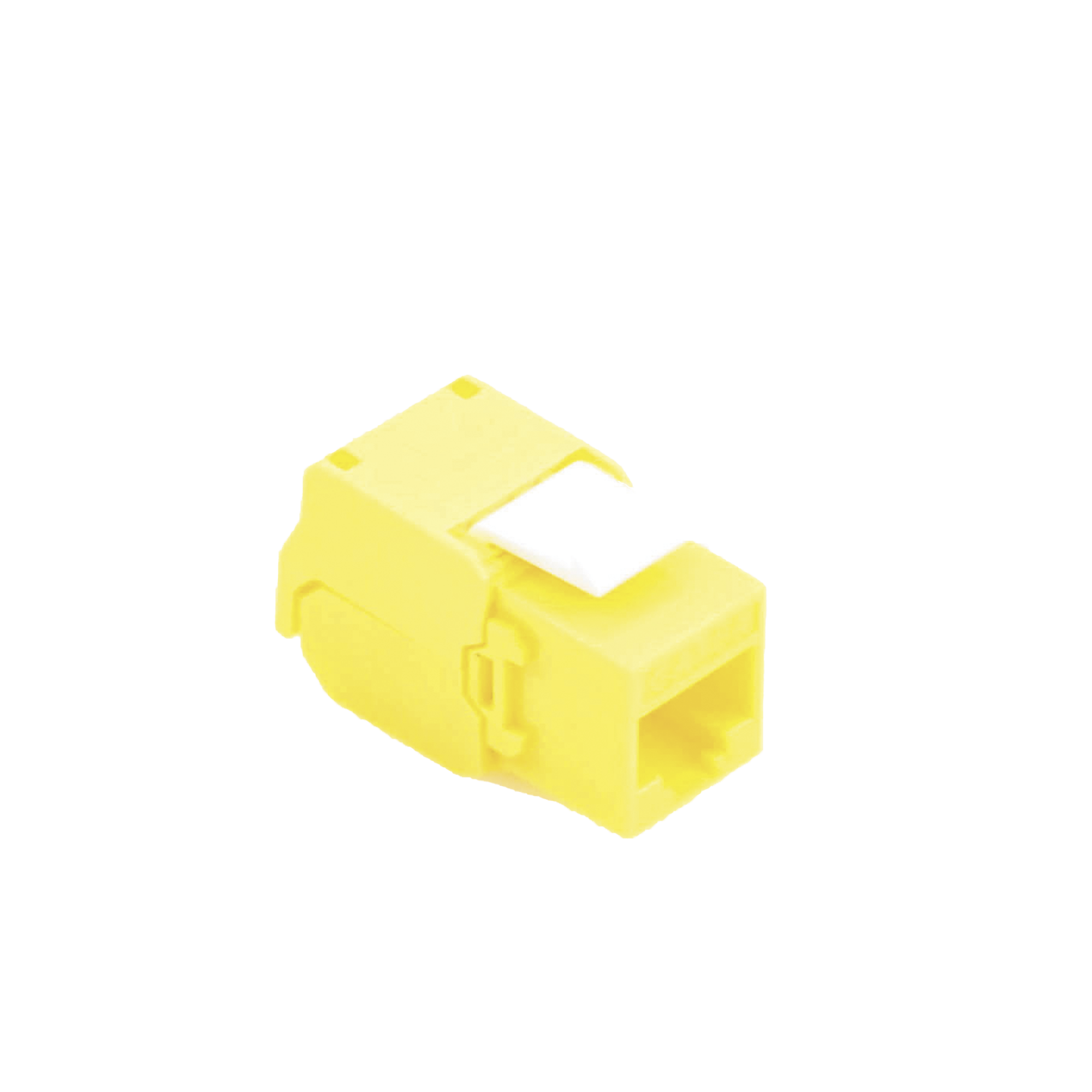 Módulo Jack Keystone Cat6A (toolless), con terminación en ángulo 180 º Color Amarillo, Compatible con Faceplate y Patchpanel Linkedpro