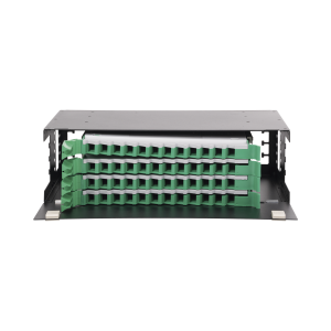 Distribuidor de Fibra Óptica con bandejas deslizables, vacío, 19in, acepta 48 adaptadores "LC Duplex" o "LC Simplex" o 48 "SC" Simplex, 3U