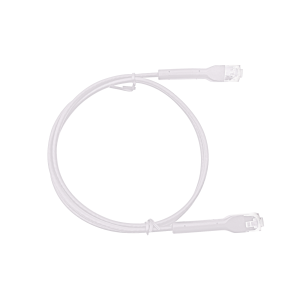 Mini Patch Cord Cat6 Ultra Slim 3 m Blanco – Ahorra Espacio sin Organizadores, con Bota Flexible