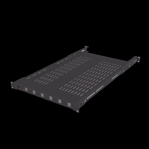 Charola Ventilada para Soportar Equipos en Rack, Profundidad Ajustable de 495 a 965 mm, 1U, Color Negro