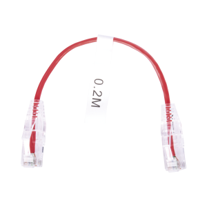 Cable de Parcheo Slim UTP Cat6 - 20 cm Rojo Diámetro Reducido (28 AWG)
