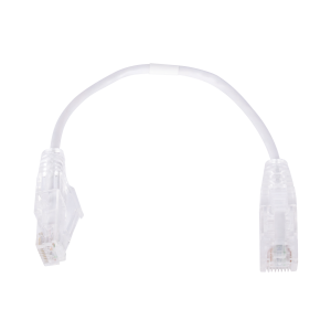 Cable de Parcheo Slim UTP Cat6 - 20 cm Blanco Diámetro Reducido (28 AWG)