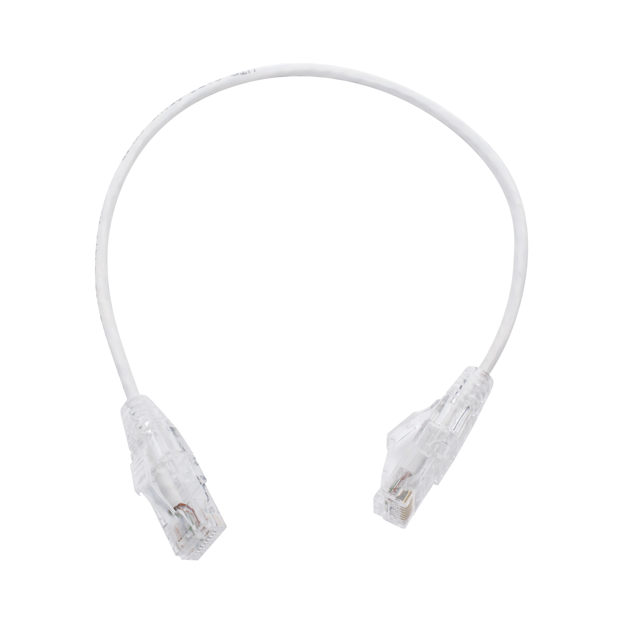 Cable de Parcheo Slim UTP Cat6 - 30 cm Blanco, Diámetro Reducido (28 AWG)