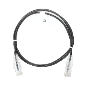 Cable de Parcheo Slim UTP Cat6 - 1 metro, Negro, Diámetro Reducido (28 AWG)