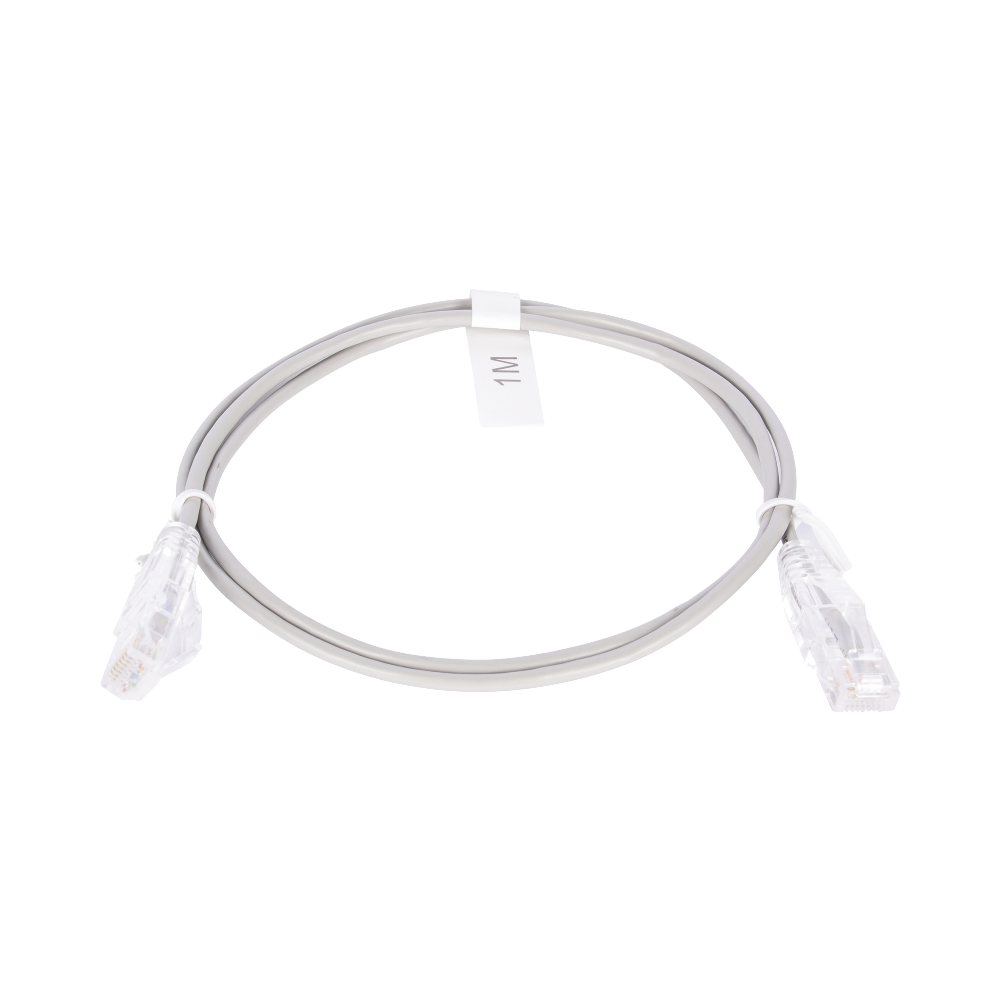 Cable de Parcheo Slim UTP Cat6 - 1 metro, Gris, Diámetro Reducido (28 AWG)