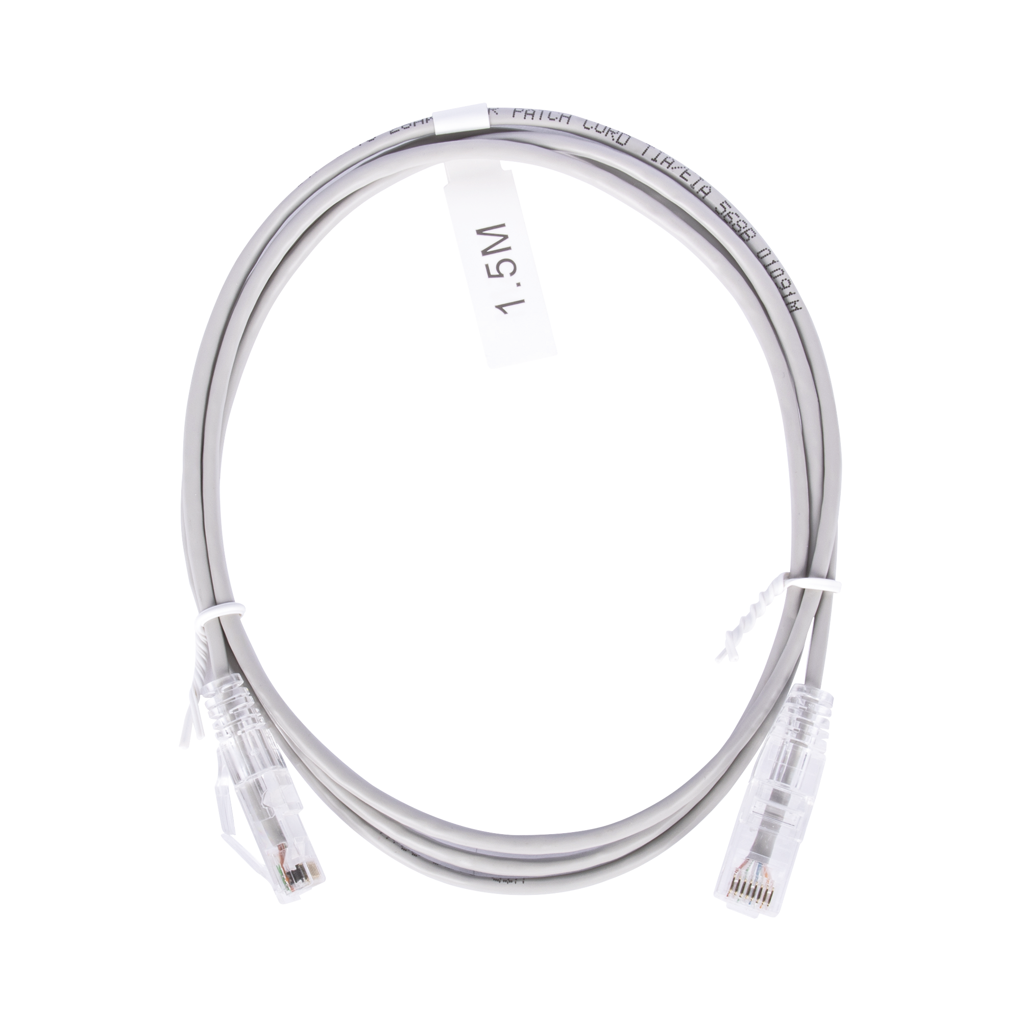 Cable de Parcheo Slim UTP Cat6 - 1.5 m Gris Diámetro Reducido (28 AWG)
