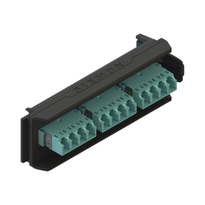 Placa Acopladora LightVerse, 6 Conectores Dúplex LC/UPC, Acepta hasta 12 fibras Multimodo OM3 y OM4  (No Shuttered)