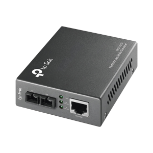 Convertidor Fibra Óptica Monomodo / 1 Puerto RJ45 10/100 Mbps / Puerto Fibra Óptica SC 100 Mbps / Hasta 20 kilometros / Plug and Play