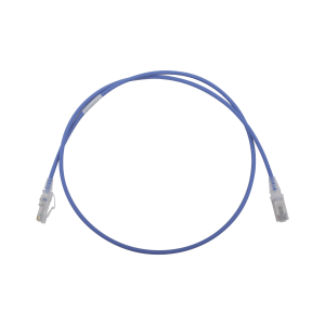 Patch Cord MC6 Modular Cat6 UTP, CM/LS0H, 3ft, Color Azul, Diámetro Reducido (28AWG)