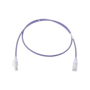 Patch Cord MC6 Modular Cat6 UTP, CM/LS0H, 3ft, Color Violeta, Diámetro Reducido (28AWG), Versión Bulk (Sin Empaque Individual)