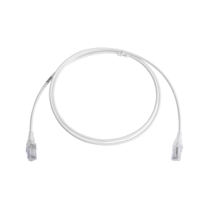 Patch Cord MC6 Modular Cat6 UTP, CM/LS0H, 5ft, Color Blanco, Diámetro Reducido (28AWG)