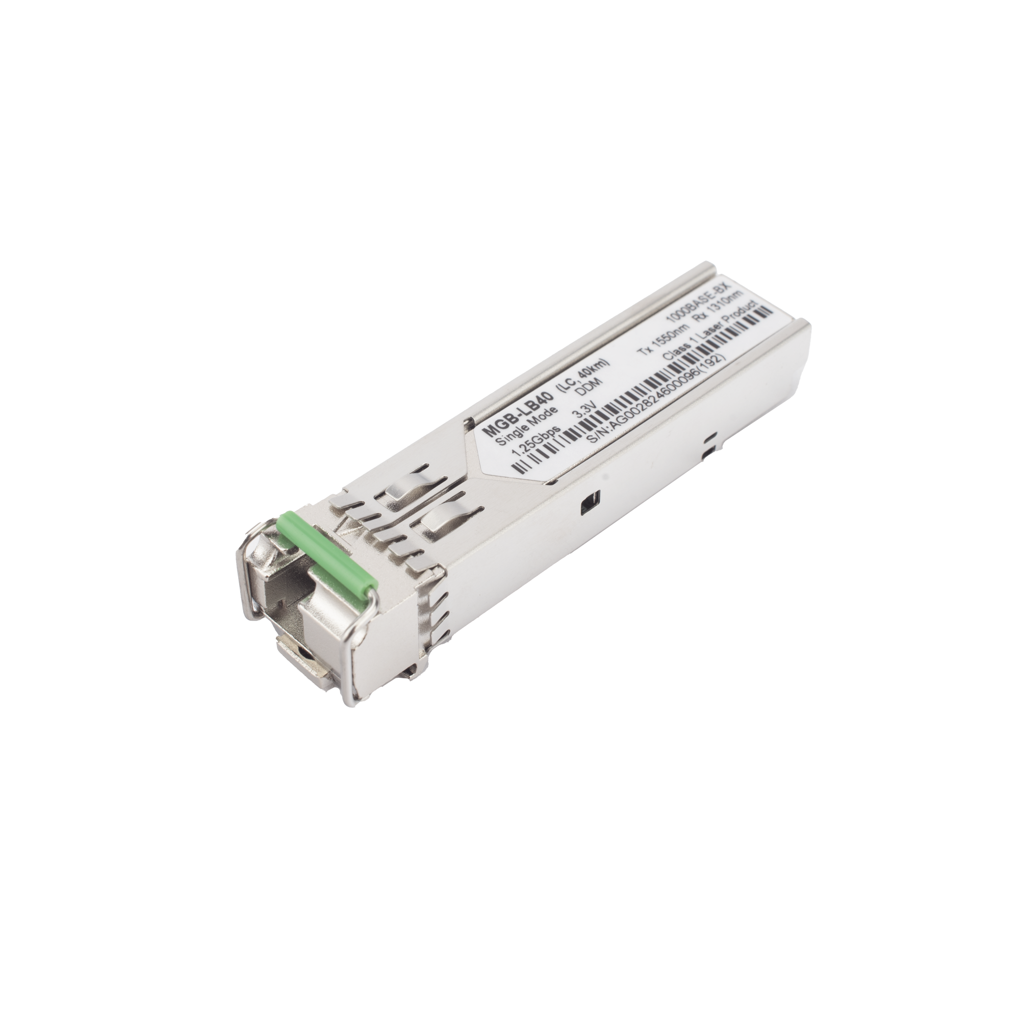 Transceptor mini-Gbic SFP 1G LC TX:1550nm RX:1310 para fibra Mono Modo 40 Km WDM, Requiere MGB-LA40