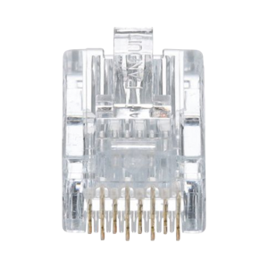 Plug RJ45 Cat5e, Para Cable UTP de Calibres 24-26 AWG, Chapado en Oro de 50 micras, Paquete de 50 piezas