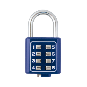 Candado Digital de Combinación M35 / No Requiere Llave / Combinación única integrada por 4 dígitos / Color Azul.