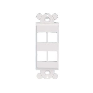 Marco de Módulo Dúplex, Para Placas Frontales Estándar GFCI, Acepta 4 Módulos Keystone, Color Blanco
