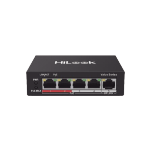 Switch PoE+ / 4 Puertos 10/100 Mbps PoE+ (af / at) / 1 Puerto 10/100 Mbps Uplink / Modo Extendido hasta 250 Metros / 35 Watts