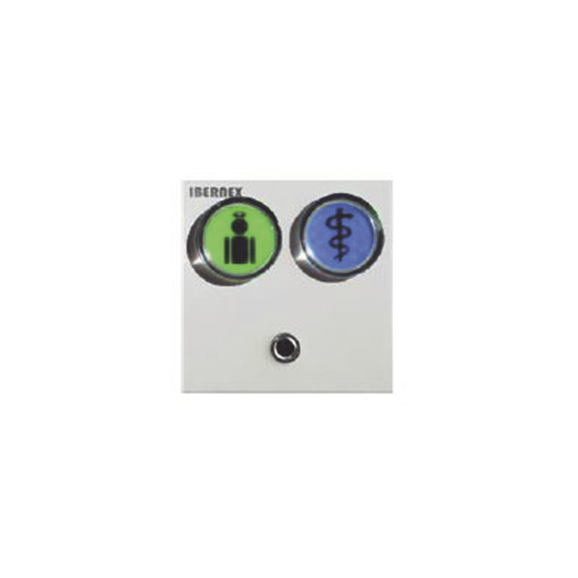 MODULO DE 2 BOTONES ILUMINADOS (VERDE Y AZUL) CON JACK DE 3,5MM PARA PULSADORES NX0871 Y NX0881 Y LECTOR RFID 125KHz INTEGRADO (4). CONEXION BUS RS485