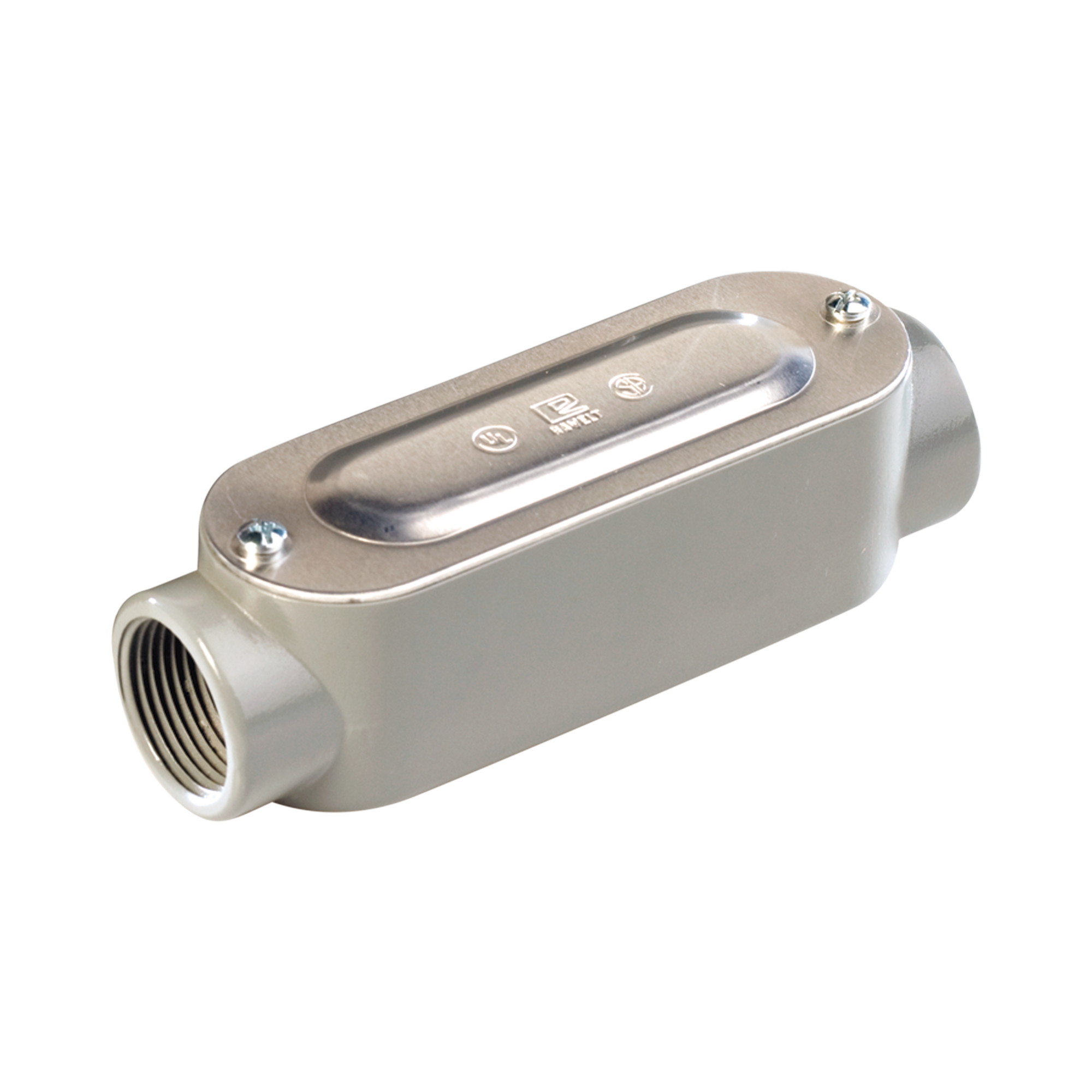 Caja Ovalada Roscada tipo C de 1/2" (12.7 mm) / Incluye tapa y tornillos.