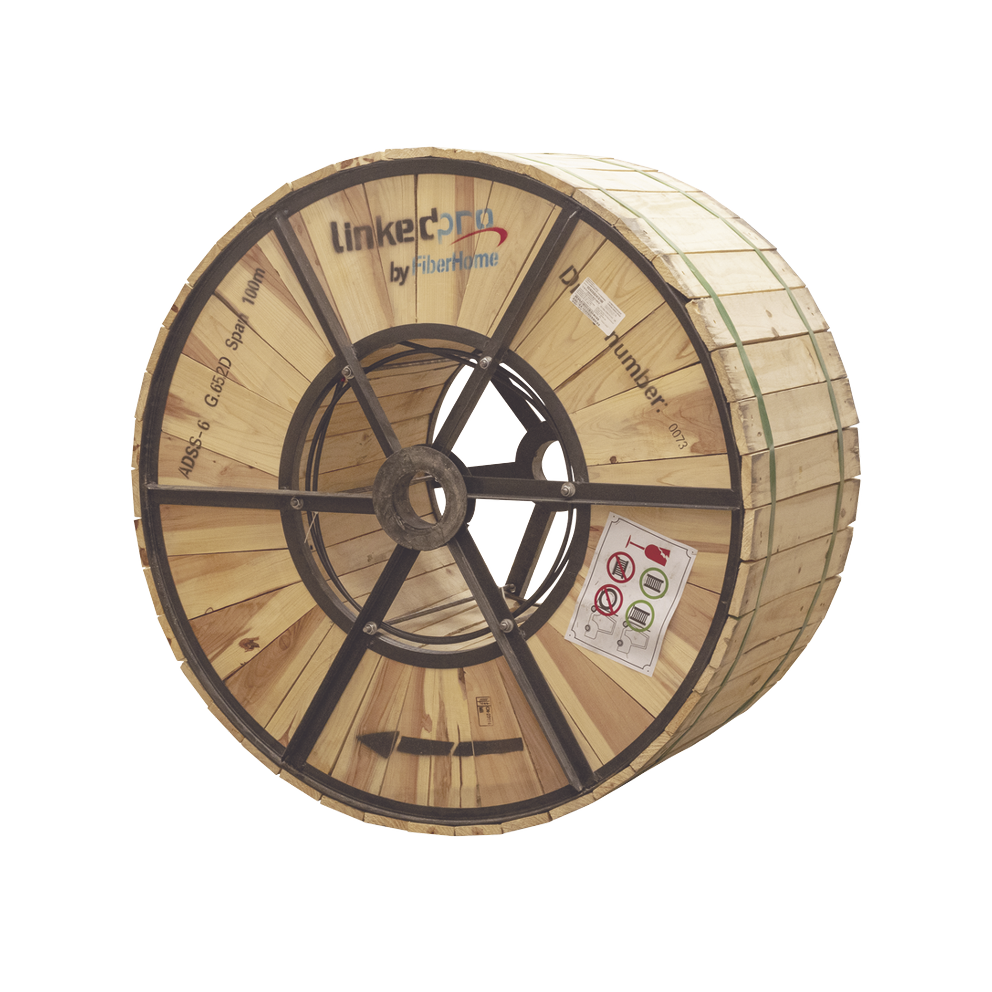 Carrete de 4 km de Fibra Óptica Aérea (ADSS) G.652D, Monomodo de 6 Hilos, Exterior, Span 100, Loose Tube