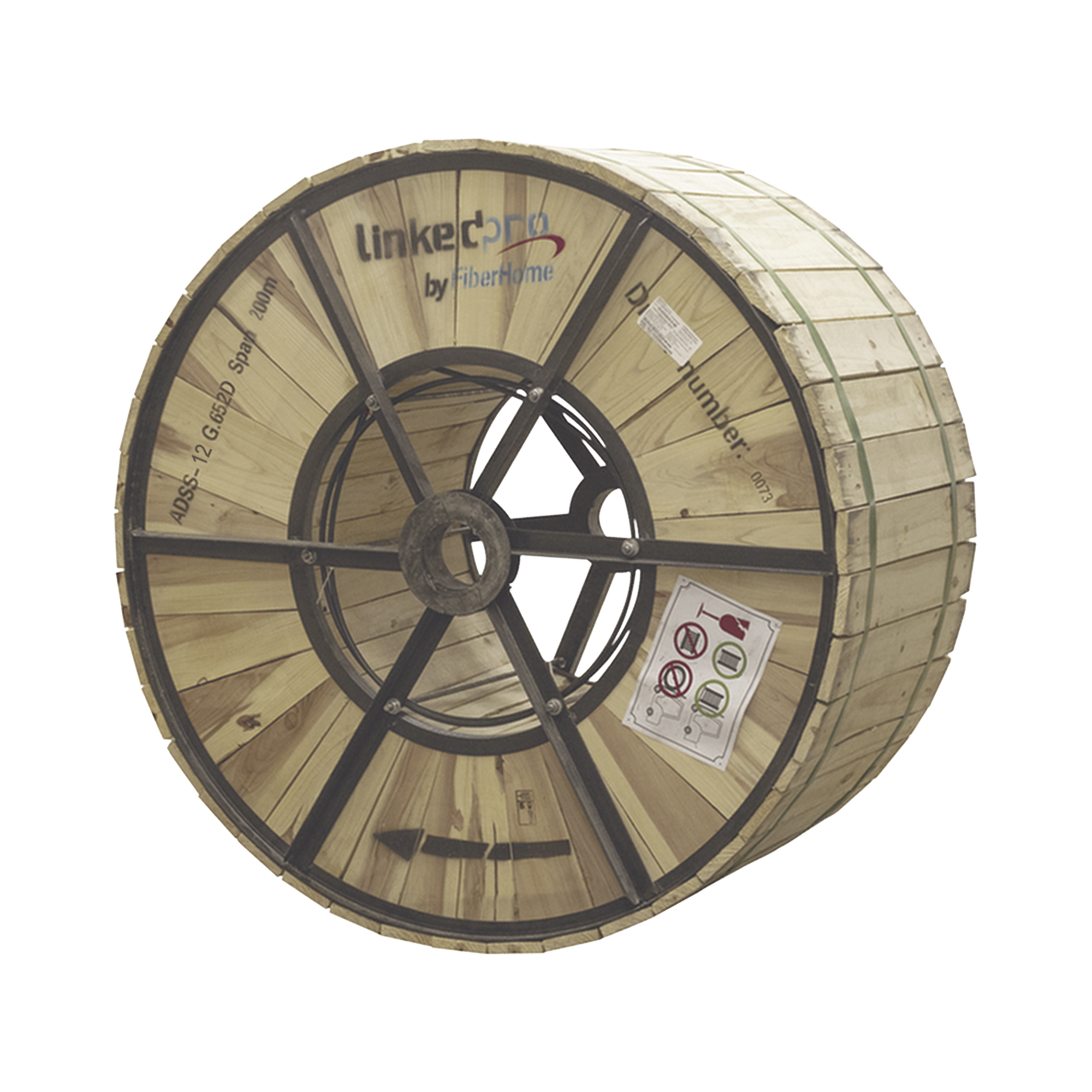 Carrete de 4 km de Fibra Óptica Aérea (ADSS) G.652D, Monomodo de 12 Hilos, Exterior, Span 200, Loose Tube