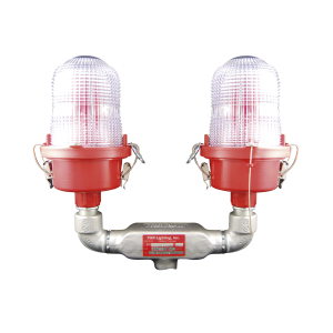 Lámpara de Obstrucción Roja Certificada/ Luz Fija Tipo L-810 Doble LED/ 120 - 240 Vca/ Luz Infraroja