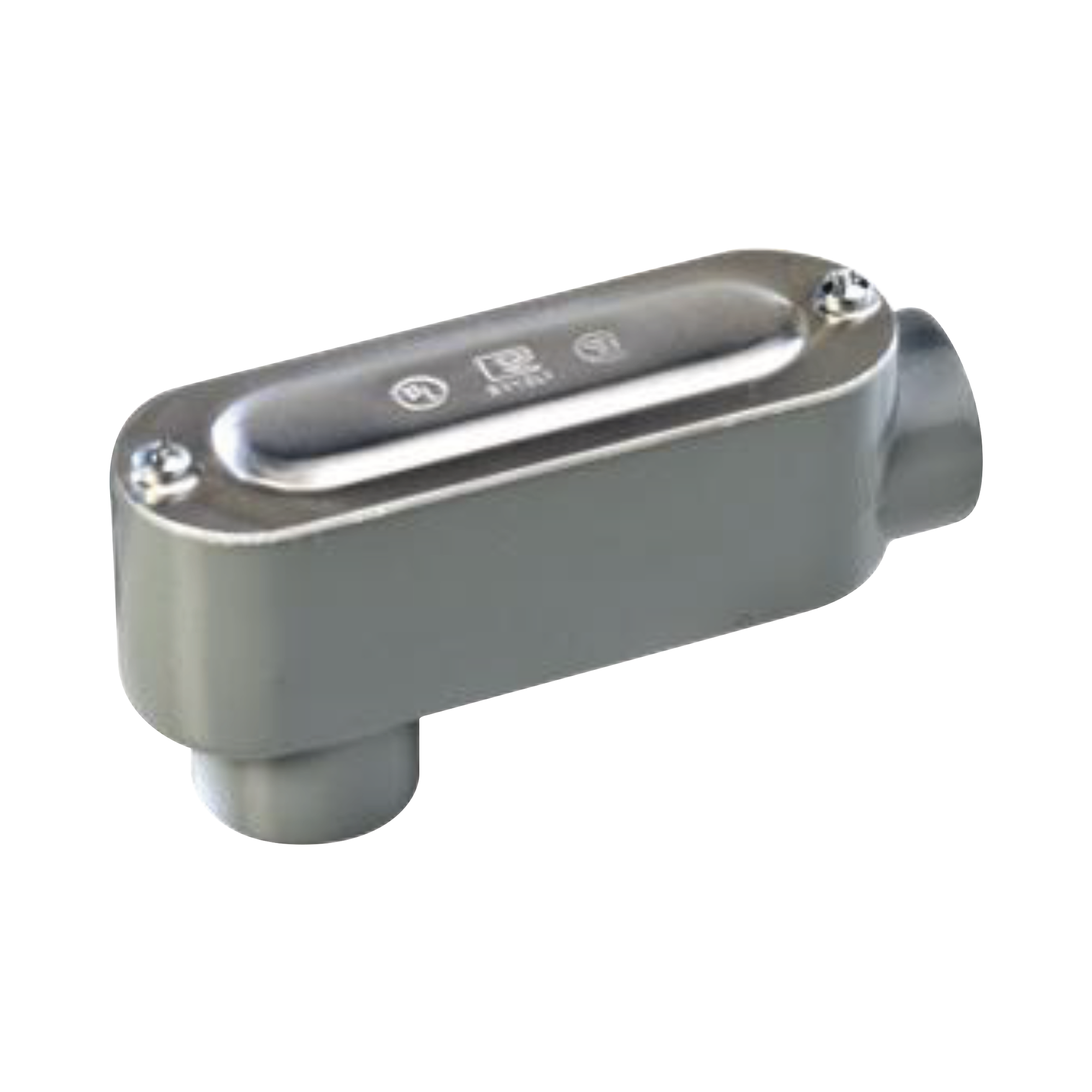 Caja oval roscada tipo LB de 2" (50.8 mm) Incluye tapa y tornillos.