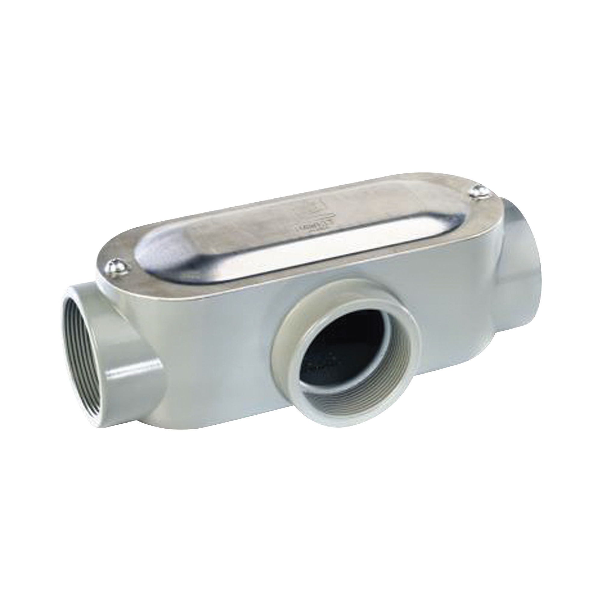 Caja oval roscada tipo T de 2″ (50.8) incluye tapa y tornillos.