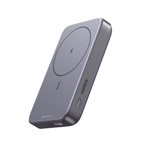 Power Bank MagSafe de 10000mAh NEXODE | 20W | 1 USB-C | 1 USB-A | Carga Rápida bidireccional | Soporta modo Standby | Soporte Plegable | Ultra Delgado | Ultra ligero | Compatible con iPhone 15/14/13/12 | Color Gris.